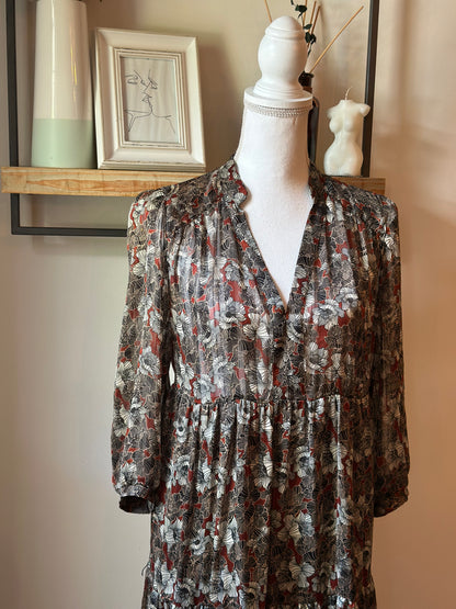 Robe longue fluide imprimé fleuri T.36