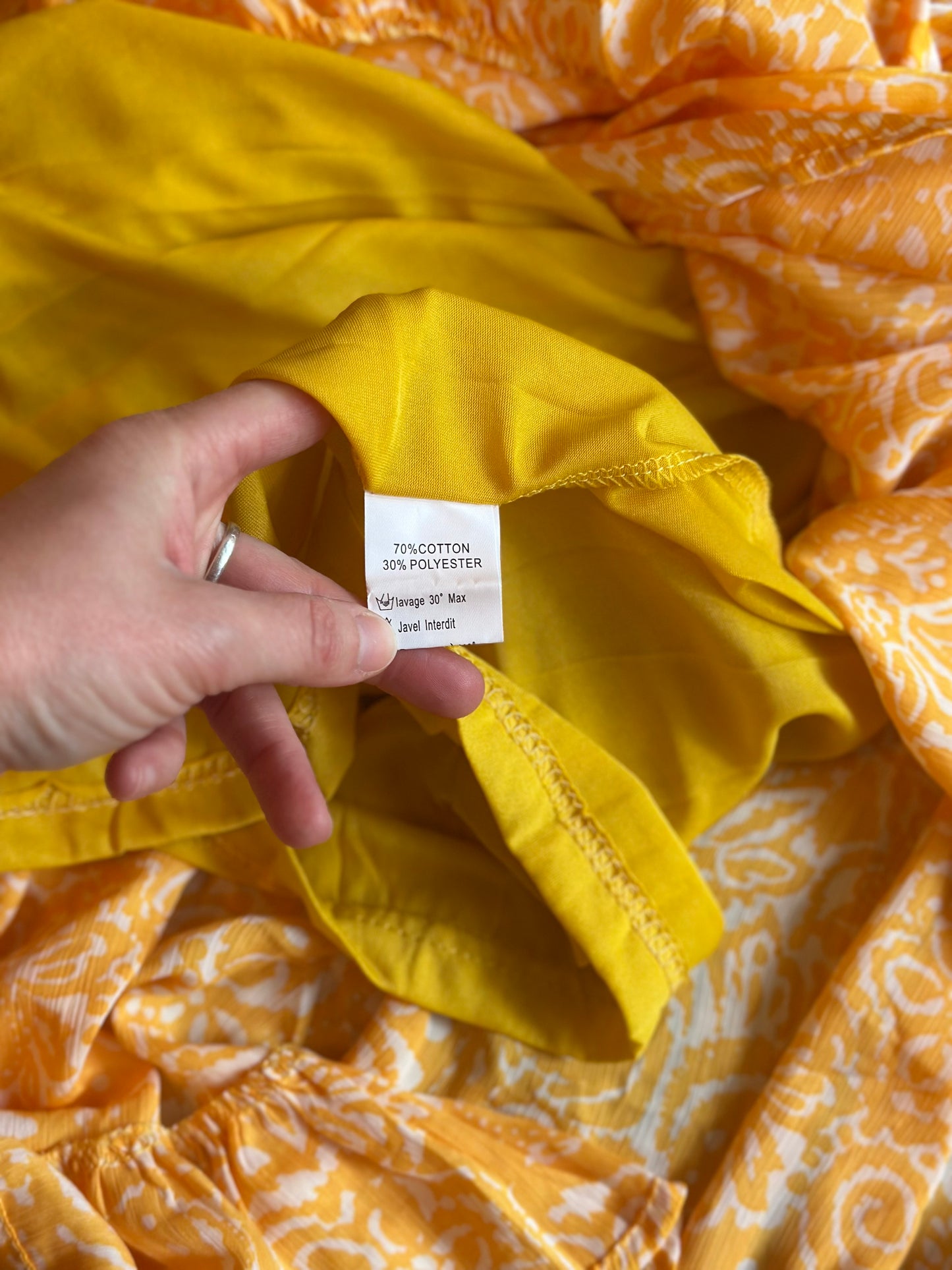 Robe portefeuille imprimé jaune T.36/38 neuve avec étiquette