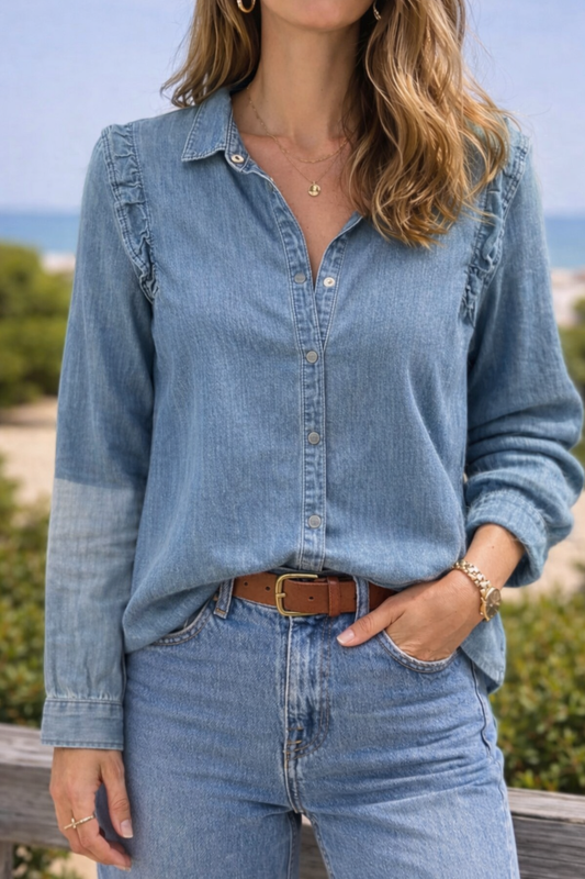 Chemise en jean bicolore T.34