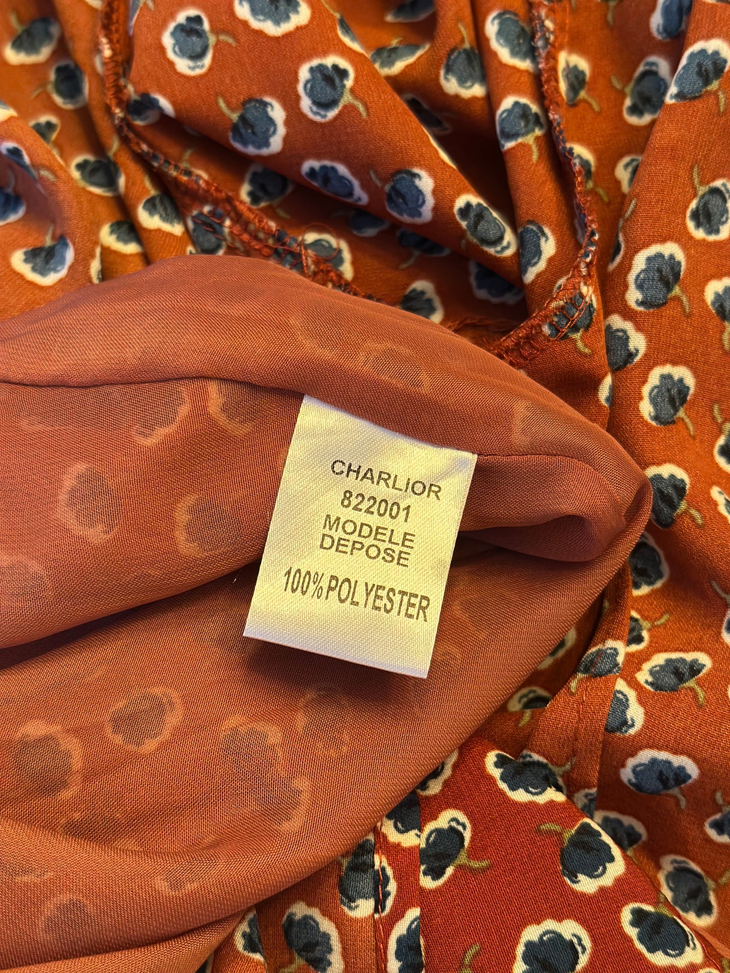 Robe portefeuille imprimé fleuri terracotta T.36