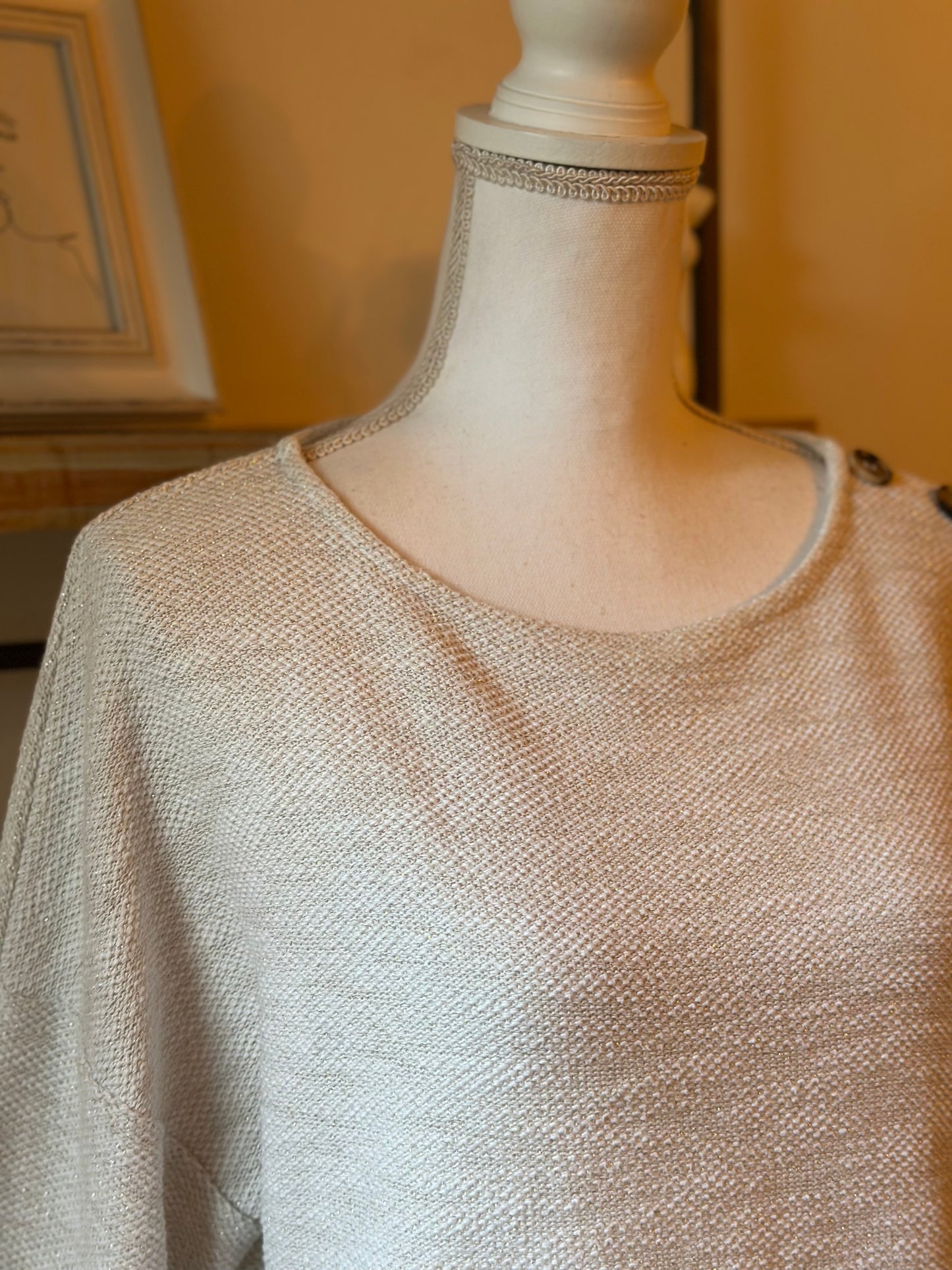 Pull maille écru irisé T.40