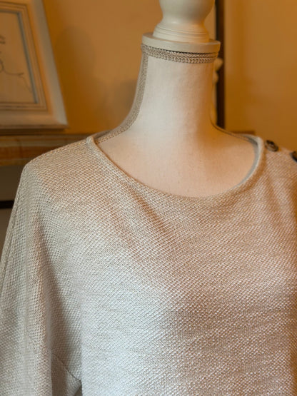 Pull maille écru irisé T.40