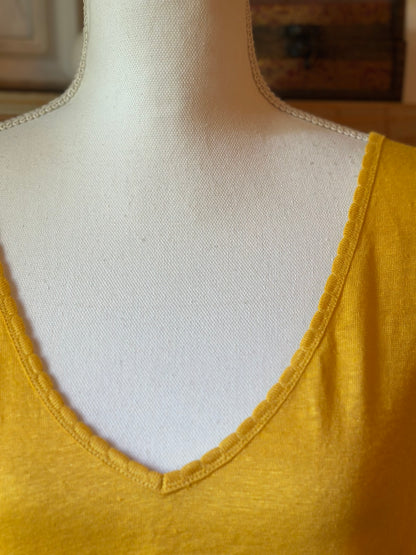 Top jaune soleil Cyrillus – 100 % lin T.42