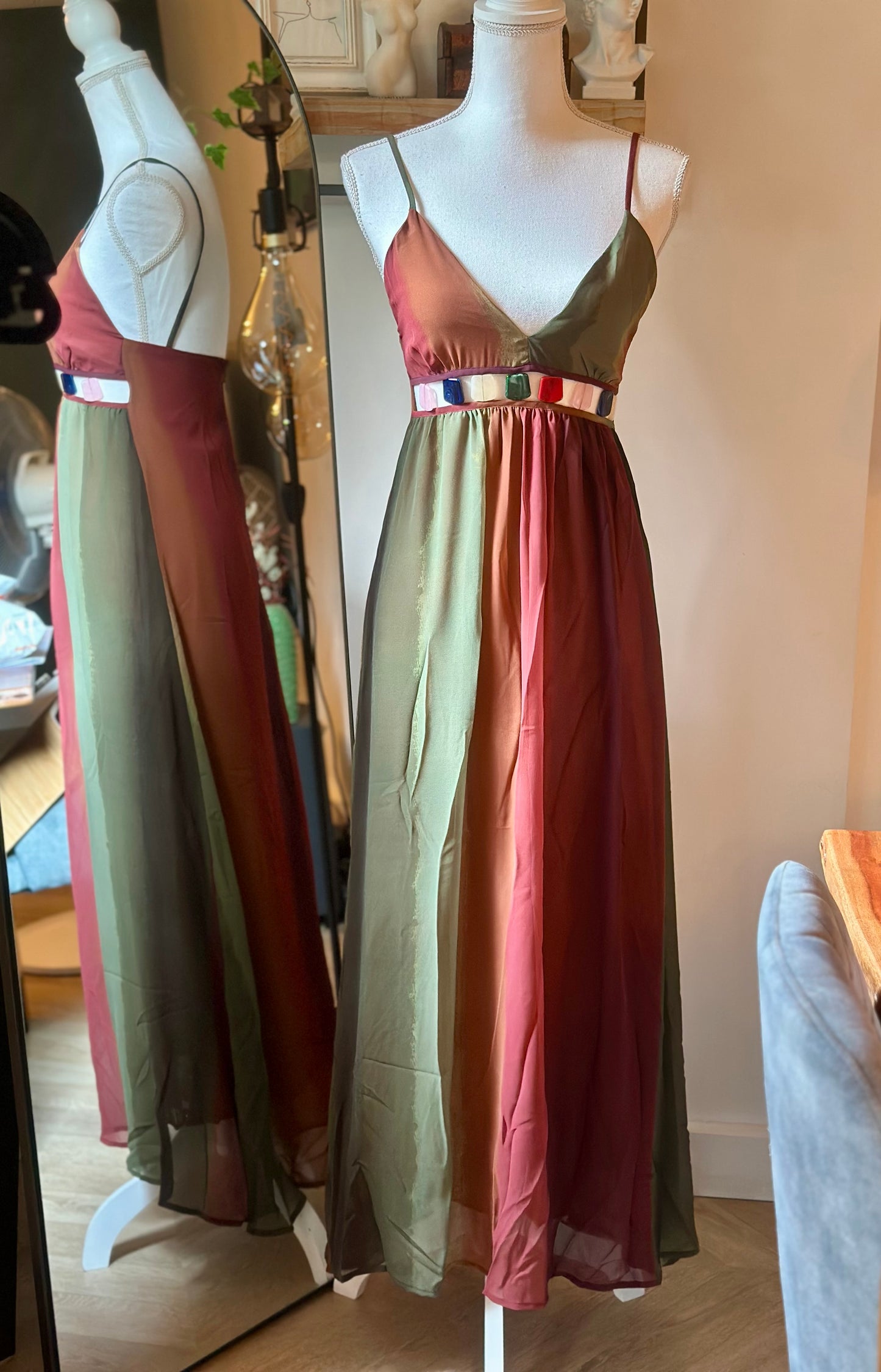 Robe longue dégradé multicolore - T.34 - Neuf
