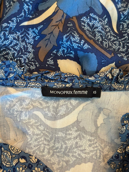 Blouse imprimé floral bleu Monoprix T.34