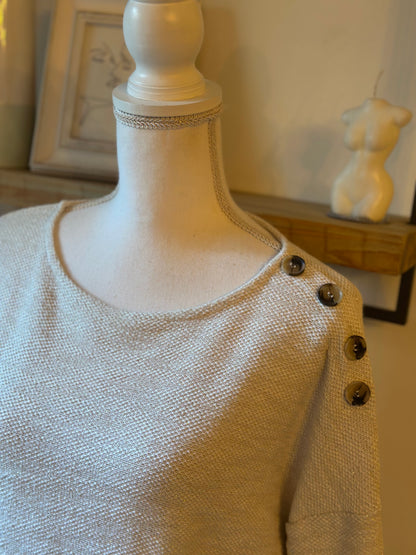 Pull maille écru irisé T.40
