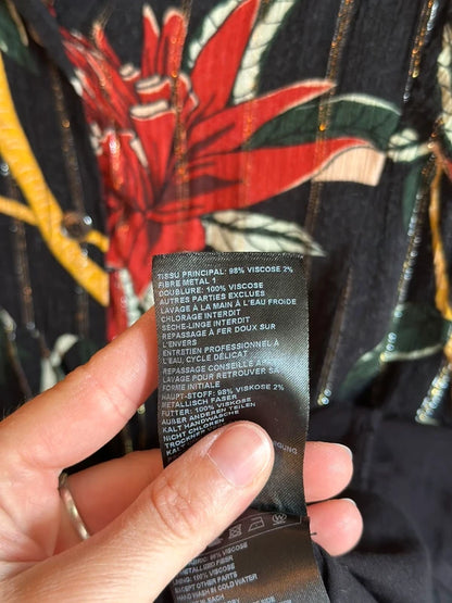 Robe midi fluide imprimé fleuri - Modèle Paprika T.36