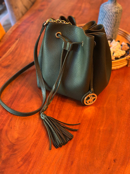 Sac seau uni vert