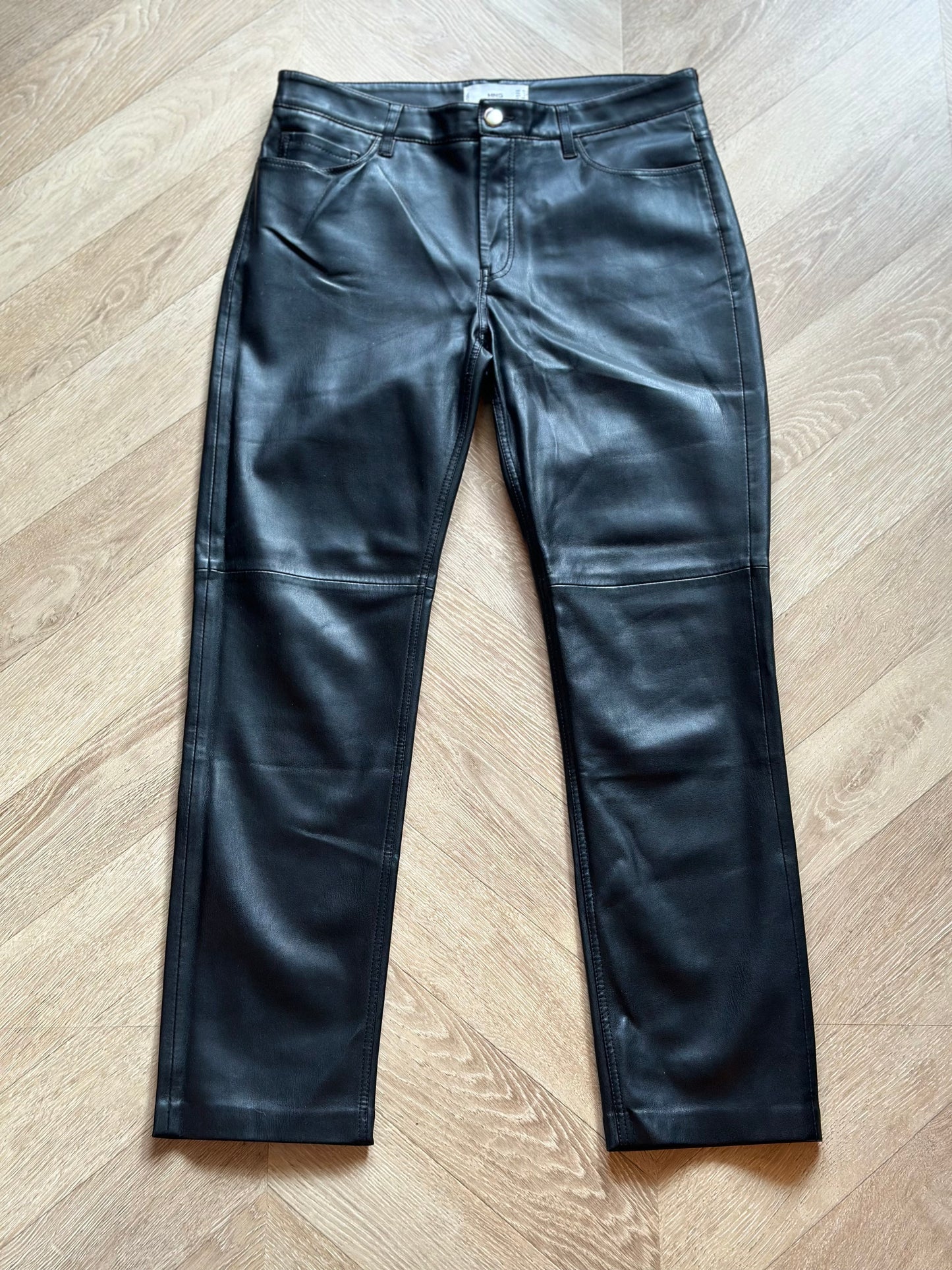 Pantalon droit similicuir noir T.36