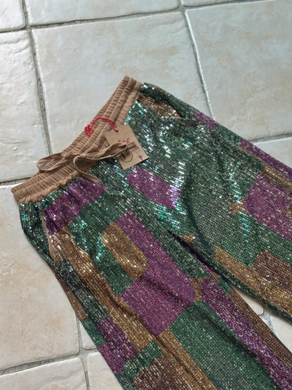 Pantalon à sequins multicolore neuf T.36/38