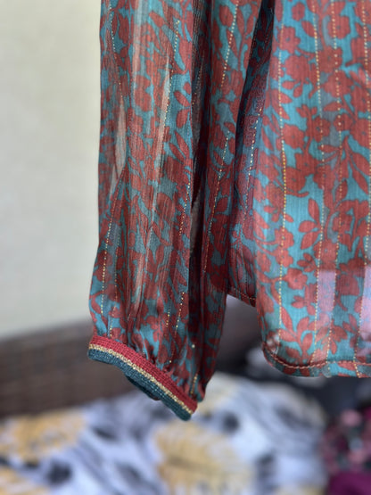 Blouse fluide imprimé fleuri T.38