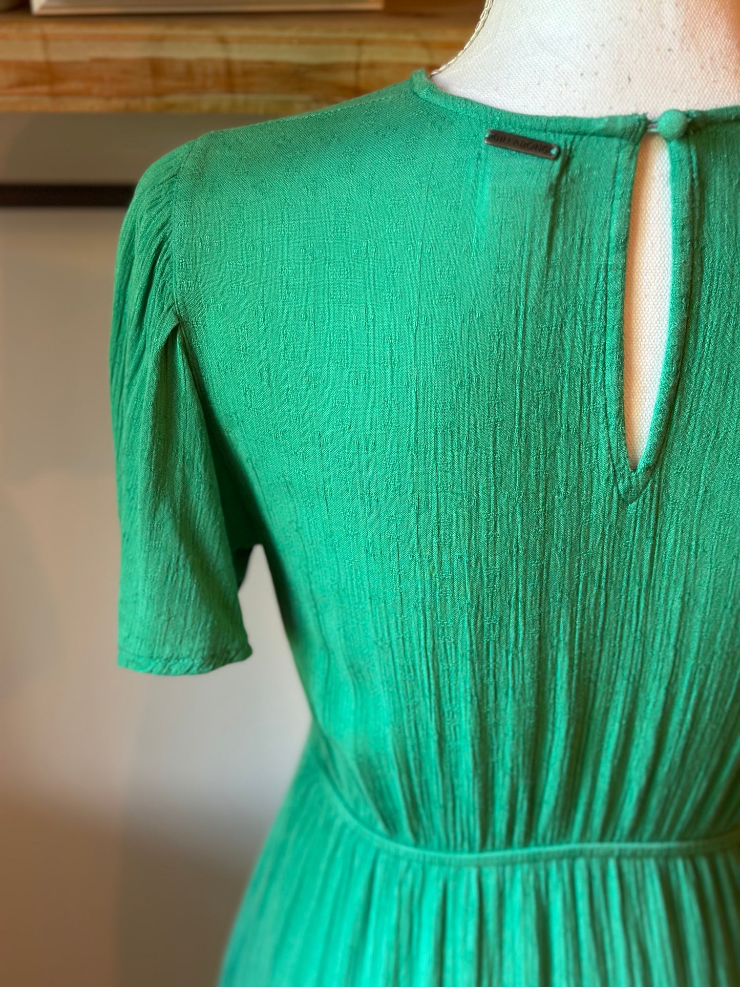 Robe midi Jet verte jacquard T.36