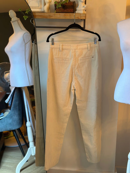 Pantalon velours côtelé écru T.38