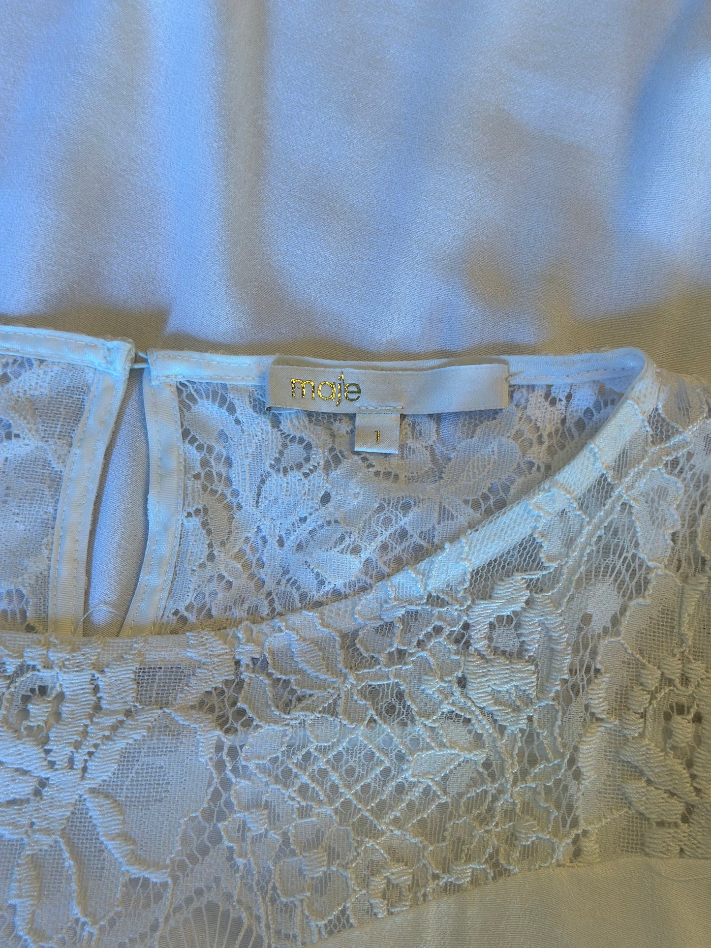 Blouse blanche dentelle T.36