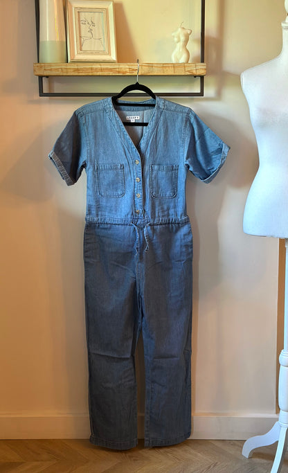 Combinaison denim bleu coton style casual chic T.34
