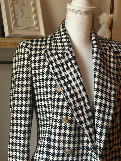 Blazer pied-de-poule noir blanc T.34
