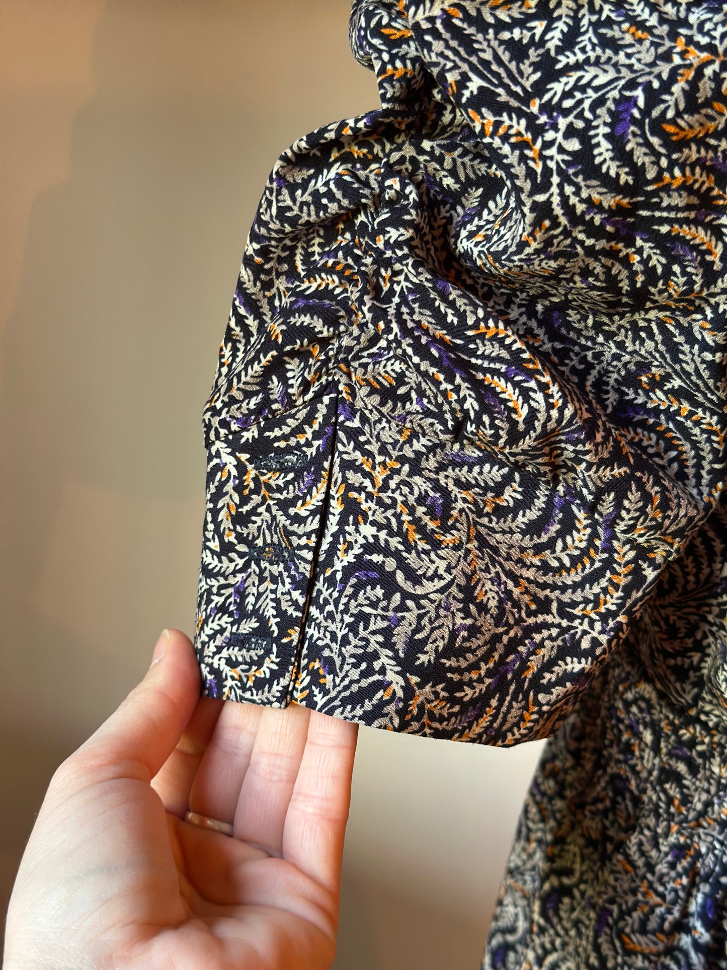 Robe longue imprimé feuillage T.38