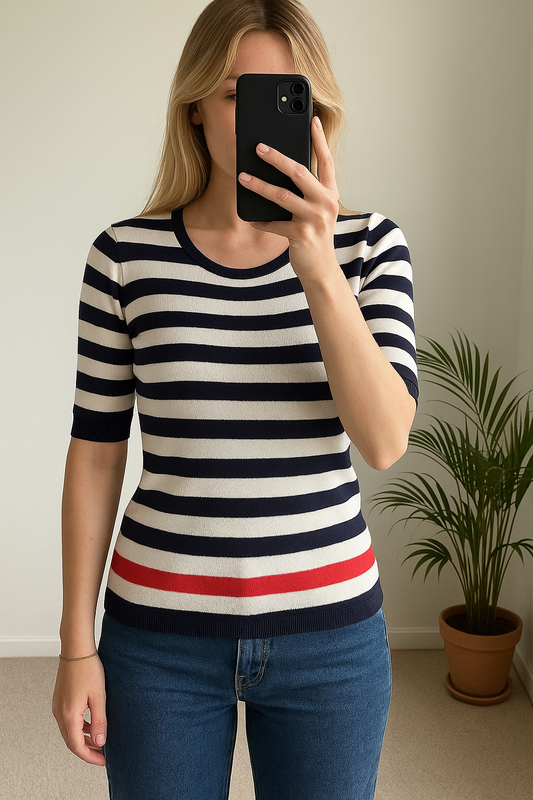 Pull marinière manches courtes T.36