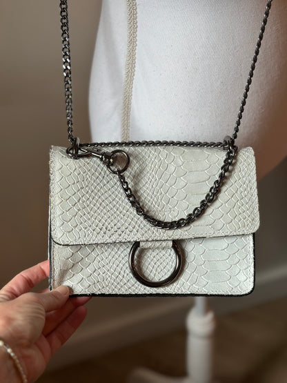 Sac à bandoulière en cuir blanc en cuir fabriqué en Italie