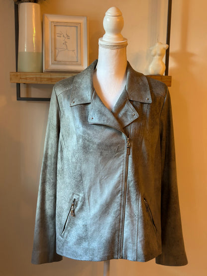 Veste perfecto suédine kaki T.44