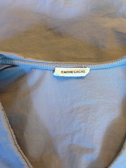 Chemise bleu ciel à col Claudine T.36