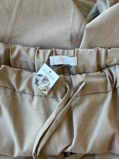 Pantalon « Lazy » beige taille haute coupe ample T.40