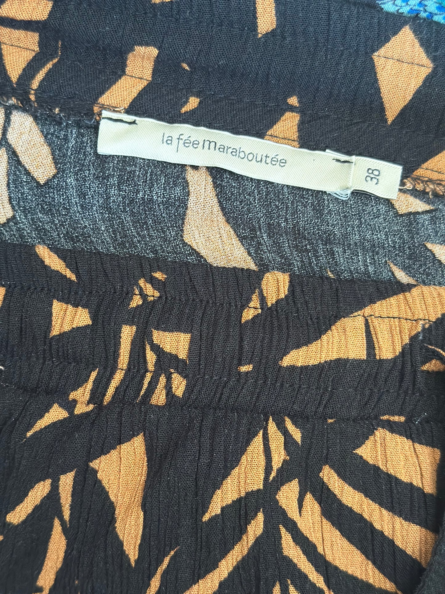 Jupe fluide en viscose marron et noire T.38