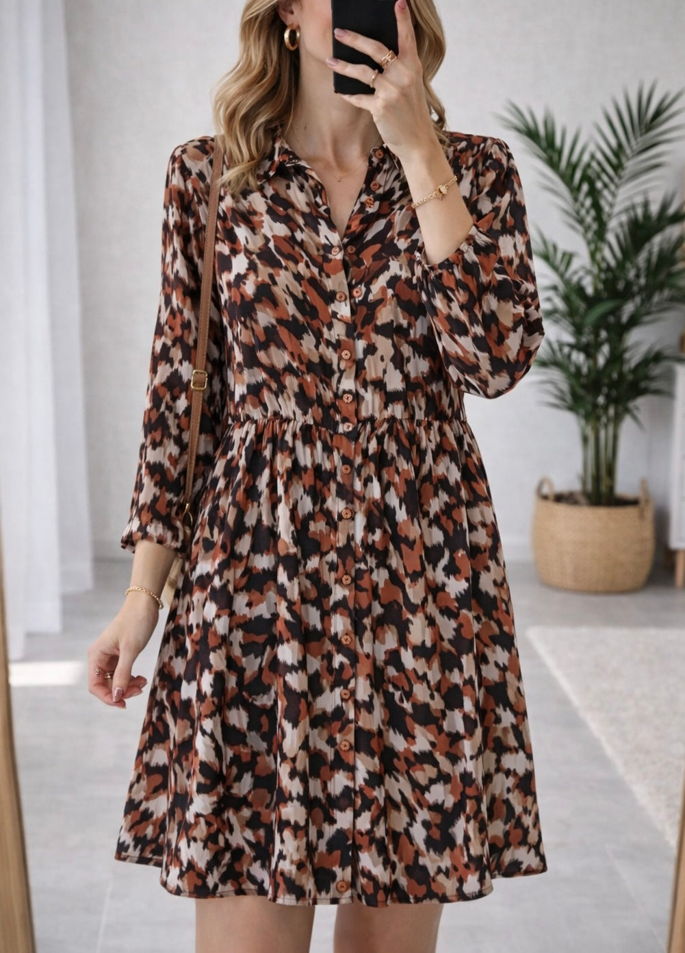 Robe midi tachetée neuve T.36/38