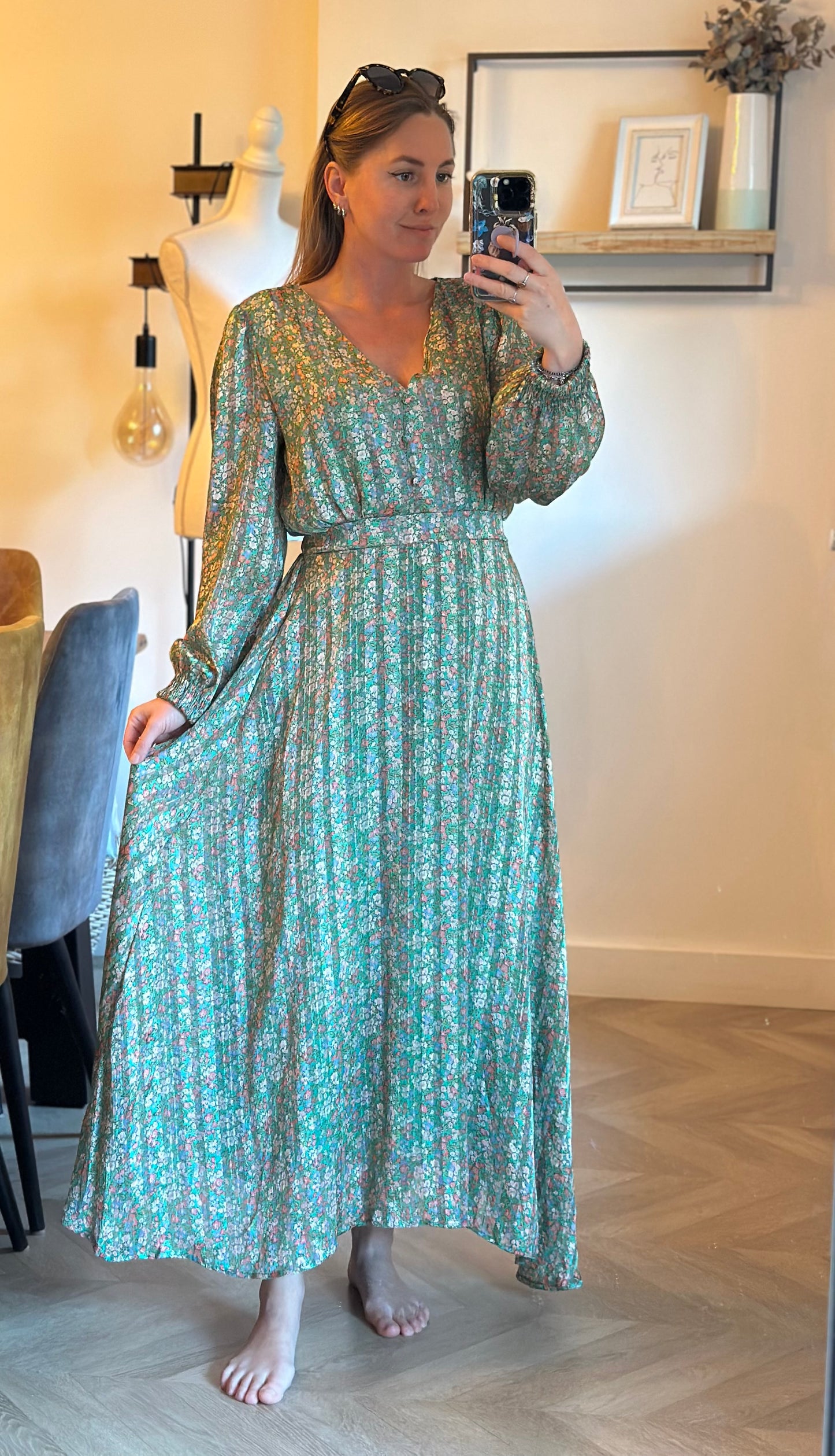 Robe longue à fleurs lurex T.36/38