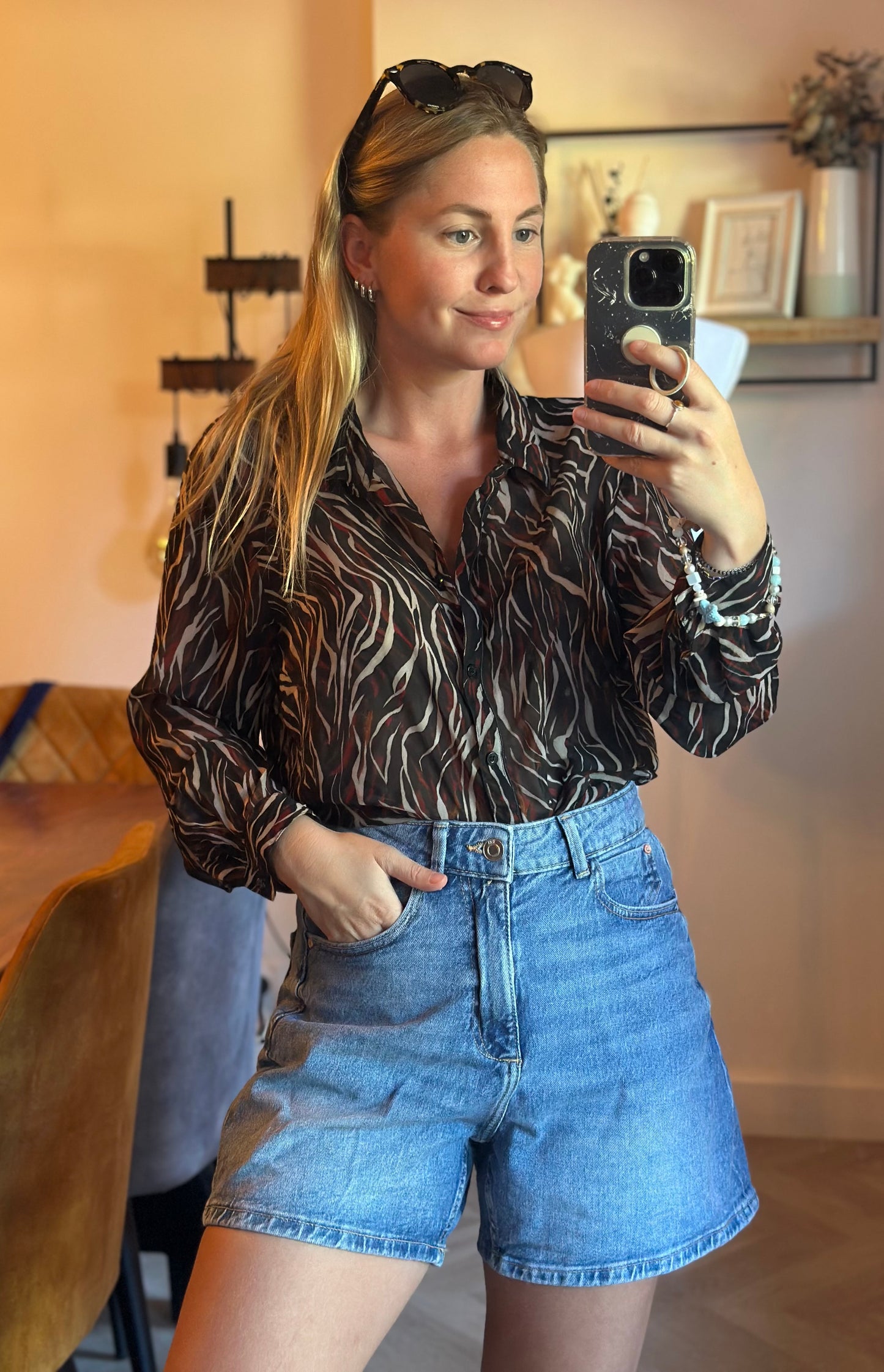 Chemise fluide imprimé zébré IKKS taille 42 comme neuve
