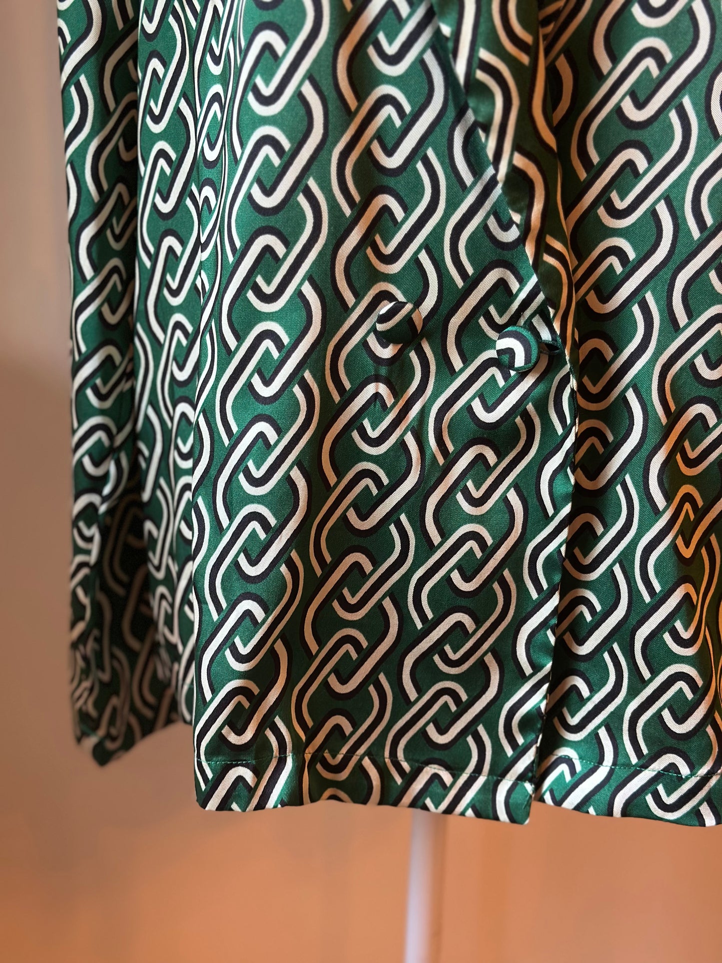 Chemise blazer imprimé chaînes vert T.38