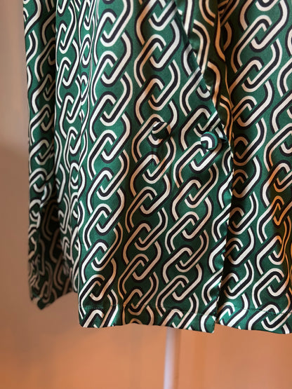Chemise blazer imprimé chaînes vert T.38