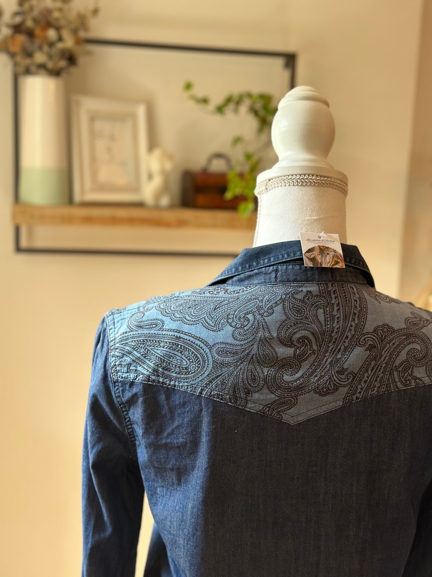 Chemise en jean motif cachemire T.34