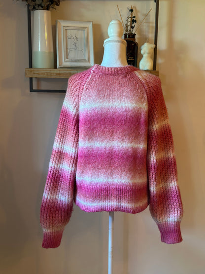 Pull dégradé rose maille douce effet fluffy T.36