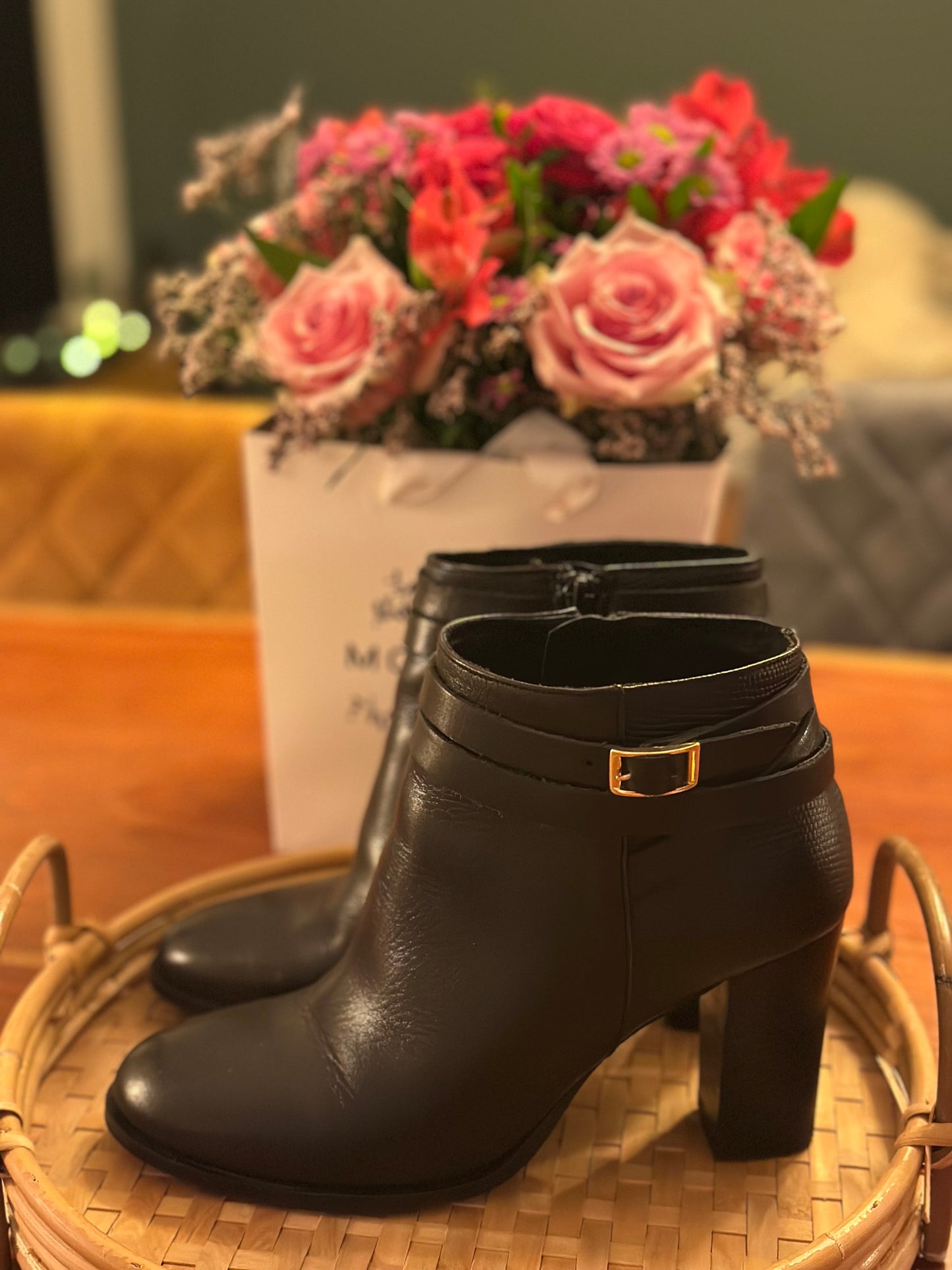 Bottines cuir noires P.38