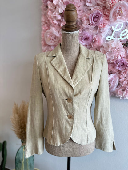 Blazer beige/crème en lin T.38