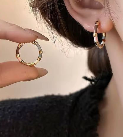 Créoles bambou multicolores en acier inoxydable – diamètre 18 mm