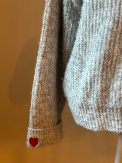 Pull col montant uni laine T.U