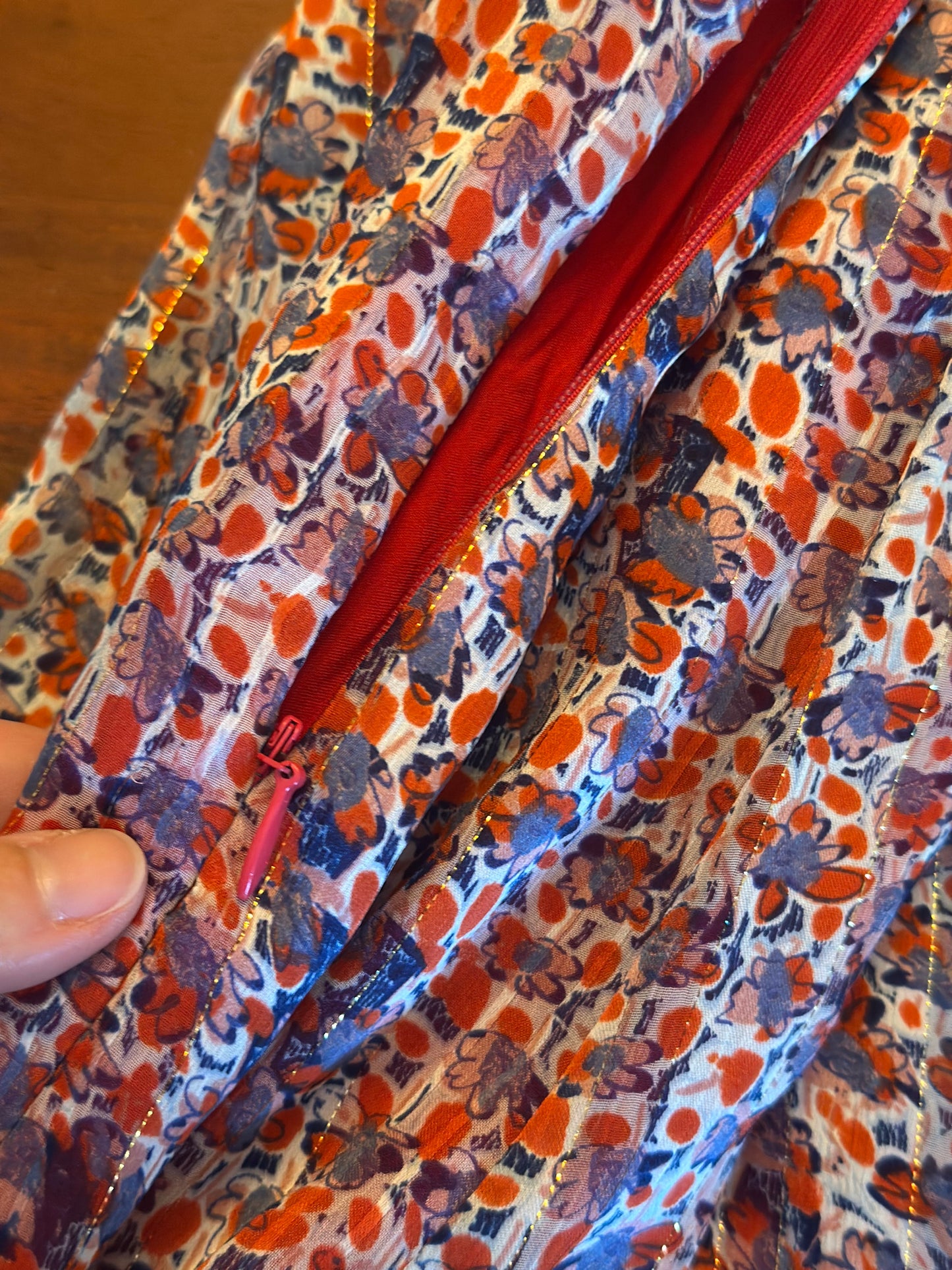 Robe longue fleurie multicolore T.36