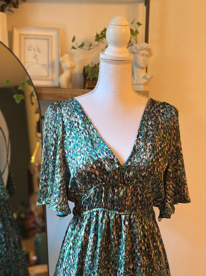 Robe verte à motifs dos nu T.36/38