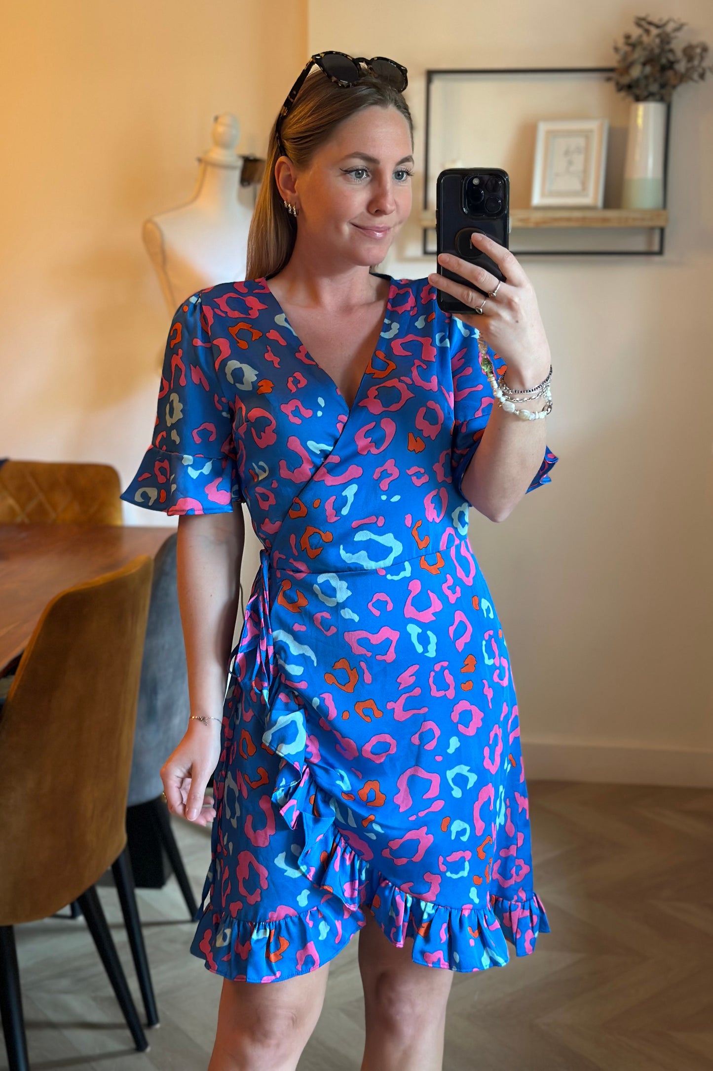Robe portefeuille imprimé léopard coloré T.40
