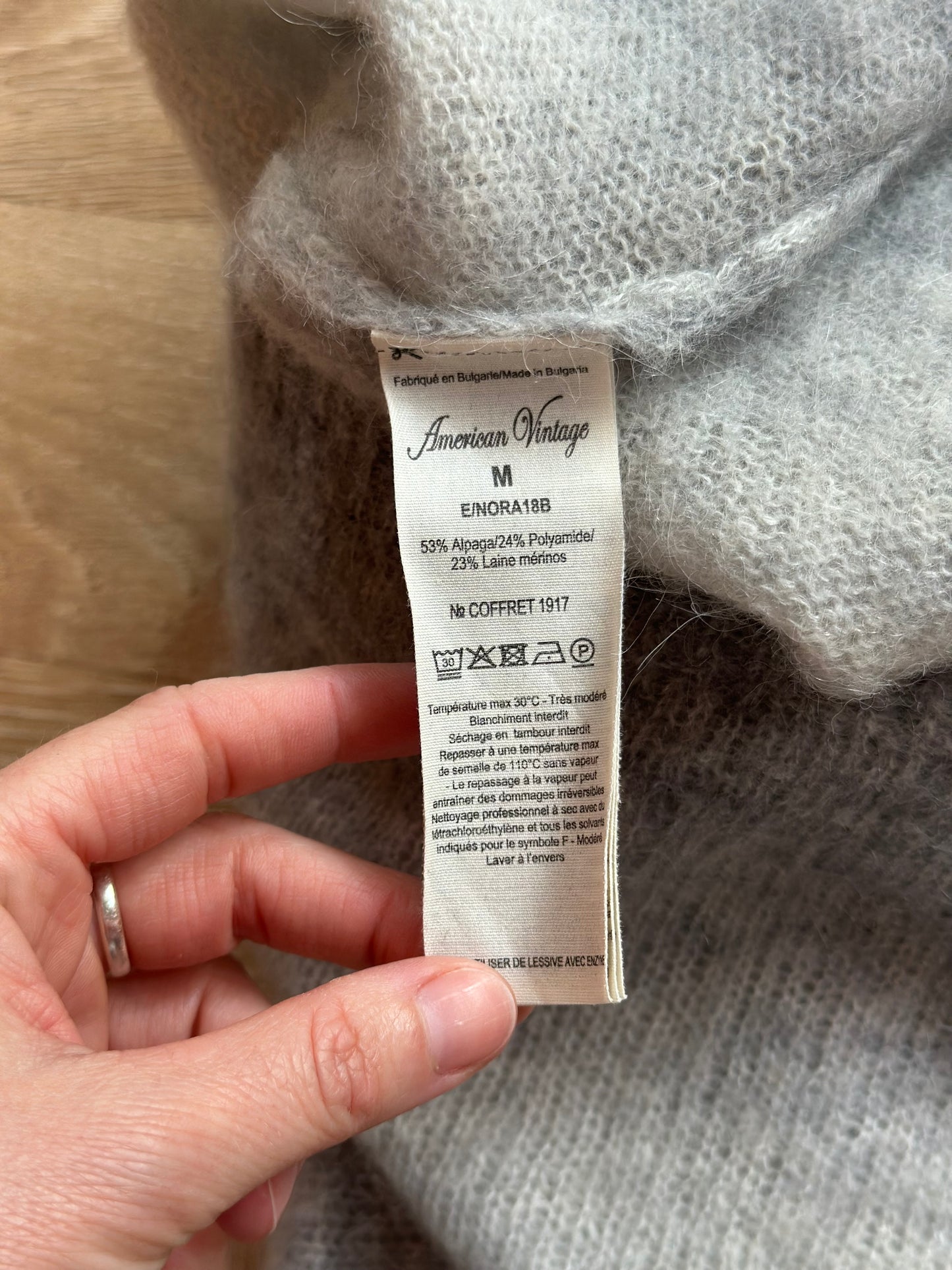 Pull sans manches ENORA alpaga laine mérinos gris T.38