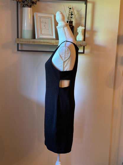 Robe ajustée pailletée noire T.38