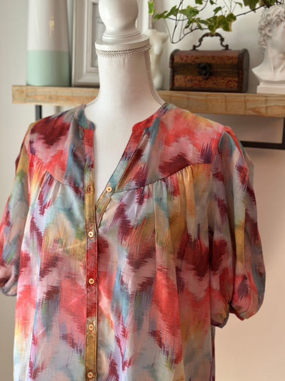 Blouse ample imprimé coloré T.40