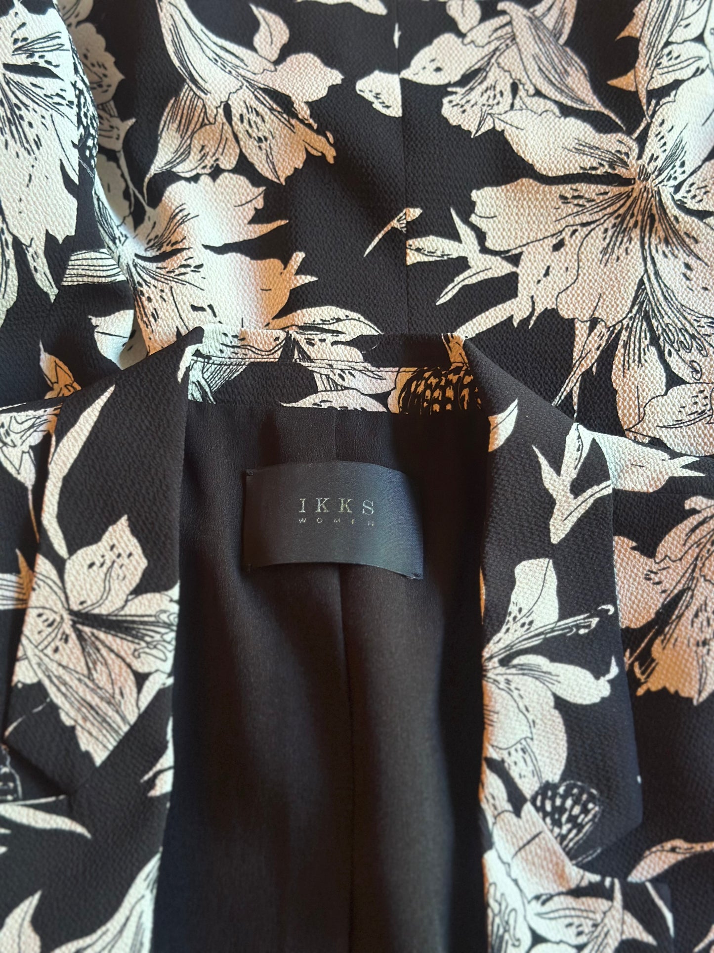 Blazer fluide fleuri noir & blanc T.40
