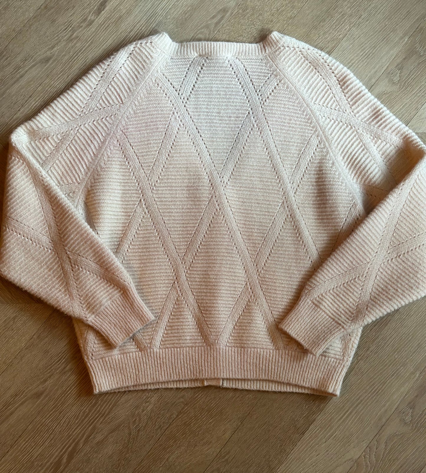 Gilet cardigan maille ajourée laine alpaga T.38