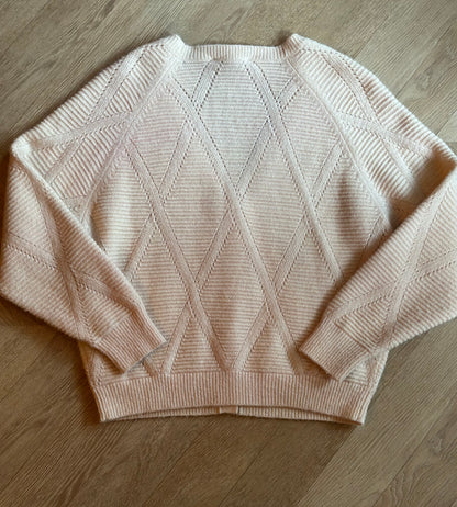 Gilet cardigan maille ajourée laine alpaga T.38