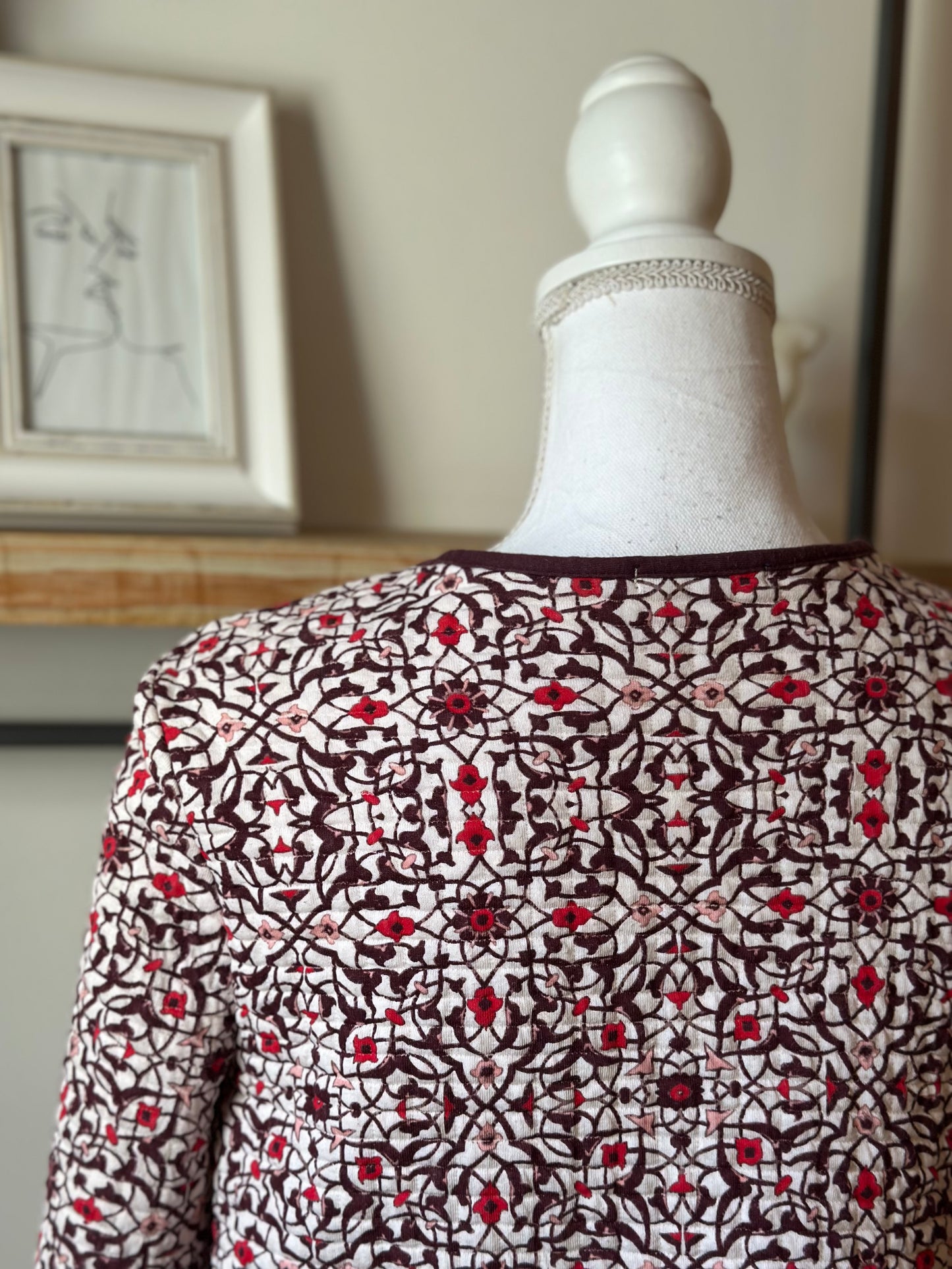 Veste matelassée imprimé graphique en coton T.36