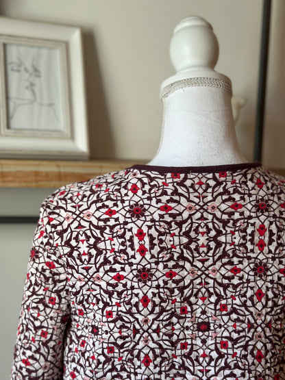 Veste matelassée imprimé graphique en coton T.36
