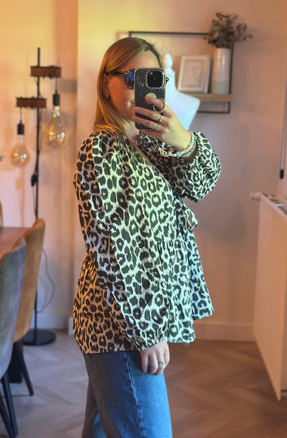 Blouse léopard en coton T.U